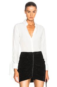 Saint Laurent Classic Crepe De Chine Shirt In White