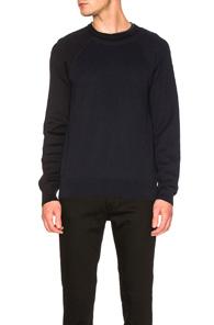 Maison Margiela Herringbone & Honeycomb Sweater In Blue