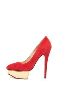 Charlotte Olympia Cindy Suede Pumps In Red