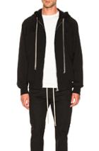 Rick Owens Heavy Jersey Zip Hoodie In Black