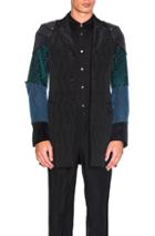 Comme Des Garcons Homme Plus Wool Jacquard Coat In Black