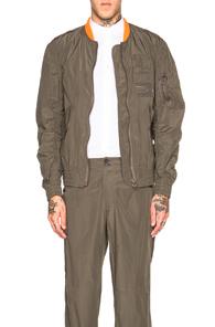 Kolor Contrast Collar Bomber Jacket In Green