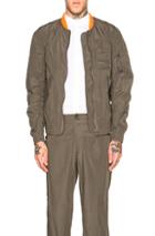 Kolor Contrast Collar Bomber Jacket In Green