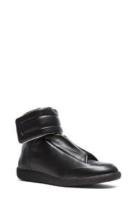 Maison Margiela Future Leather High Tops In Black