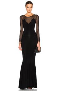 Norma Kamali Fishtail Dress In Black