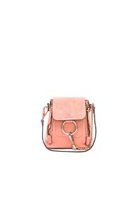 Chloe Mini Faye Calfskin & Suede Backpack In Pink