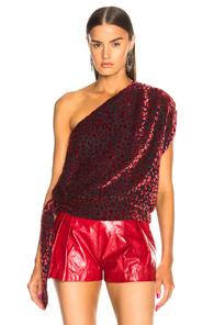 Iro Tough Blouse In Animal Print,black,red