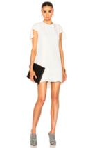 Brandon Maxwell Suiting Cap Sleeve Mini Dress In White