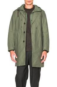 Engineered Garments Double Cloth Chester Coat In Green