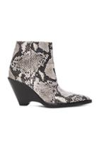 Acne Studios Caroline Snake Skin Booties In Black,animal Print