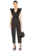 Tibi Pleated Overall Jumpsuit In Black