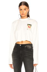 Frankie B Fb Flower Screen Long Sleeve Tee In White