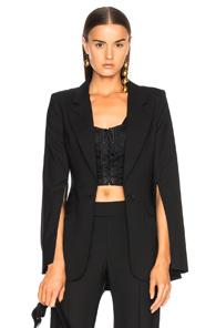 Smythe Zip Sleeve Blazer In Black