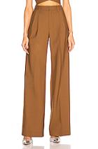 Area Pleated Trouser In Brown,neutral