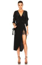 Michelle Mason Open Shoulder Dress In Black