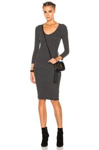James Perse Skinny Tucked Dress In Gray