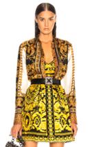 Versace Scarf Print Blouse In Abstract,animal Print,black,yellow