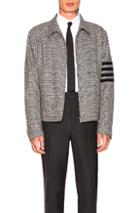Thom Browne 4 Bar Stripe Golf Jacket In Black,plaid,white