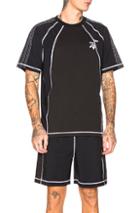 Adidas By Alexander Wang Cut Up Tee In Black,stripes,white