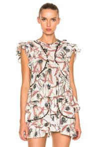 Isabel Marant Unice Top In Floral,neutrals,pink