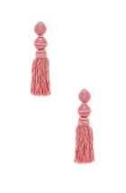 Oscar De La Renta Ball Tassel Earrings In Pink