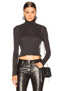 John Elliott Des Cashmere Rib Turtleneck Top In Gray
