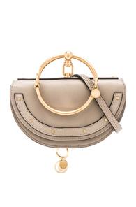 Chloe Small Nile Leather Minaudiere In Gray