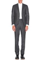 Thom Browne Chalk Stripe Wool Suit In Gray,stripes