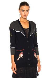 Stella Mccartney Wool Cardigan In Gray,blue