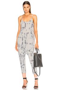Raquel Allegra Drop Rise Romper In Blue,ombre & Tie Dye