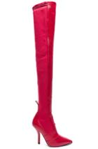 Fendi Rockoko Leather Over The Knee Boots In Red