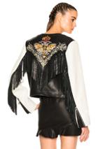 Isabel Marant Etoile Kirk Embroidered Bubble Leather Jacket In Black,white