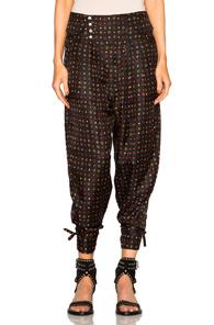 Isabel Marant Tanji Tie Twill Pants In Black,abstract