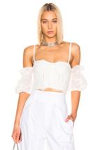 Jonathan Simkhai Multimedia Corded Lace Bustier Top In White