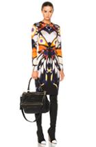 Givenchy Butterfly Print Long Sleeve Dress In Abstract,orange,white