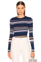Frame Panel Stripe Crew Sweater In Blue,stripes,purple