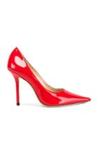 Jimmy Choo Patent Leather Love 100 Heel In Red