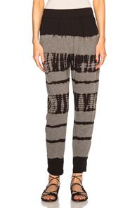Raquel Allegra Easy Pants In Black,ombre & Tie Dye