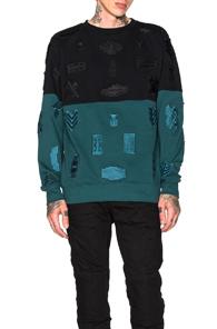 Marcelo Burlon Ollague Crewneck Sweatshirt In Black,green