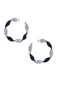 Rebecca De Ravenel Penelope Hoop Earrings In Blue