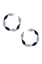 Rebecca De Ravenel Penelope Hoop Earrings In Blue