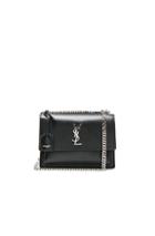 Saint Laurent Medium Monogramme Sunset Chain Bag In Black