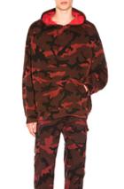 Valentino Camouflage Hoodie In Abstract,red