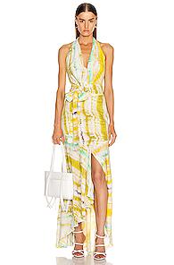 Silvia Tcherassi Ardell Dress In Ombre & Tie Dye,yellow