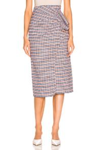 Silvia Tcherassi Guzmania Skirt In Orange,plaid
