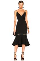 Nicholas Crepe Fitted Panel Dress In Black