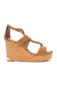 Jimmy Choo Leather Nelson Wedges In Brown