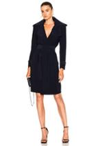 Norma Kamali Double Breasted Trench Wrap Dress In Blue