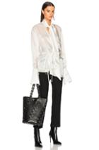 Ann Demeulemeester Shiny Tie Waist Top In White