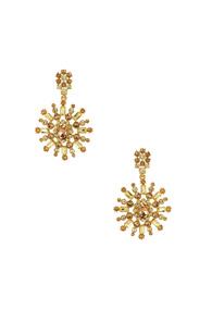 Oscar De La Renta Flower Pave Earrings In Metallic,green